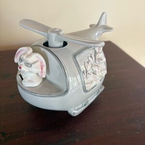 Vintage Music Box Helicopter Bunnies “We’ve Only Just Begun” Quon Quon Japan